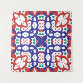 アンティーク華美タイルtalavera mexico.デシミニマルー タペストリー (正面(横))