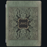 アンティーク華美レザーモノグラム本カバー iPadスマートカバー<br><div class="desc">1898年華美に製作されたロングフェローのバラとライリーのフローラを織り成し、風化した深いのオリーブグリーンとブラックの色合いでカバー。注：彫刻、彫刻、エンボス、および寸法効果、レイヤー、テクスチャ、および影の外観がデジタルで実現。実際の製品は平らな表面を持っている。</div>
