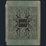 アンティーク華美レザーモノグラム本カバー iPadスマートカバー<br><div class="desc">1898年華美に製作されたロングフェローのバラとライリーのフローラを織り成し、風化した深いのオリーブグリーンとブラックの色合いでカバー。注：彫刻、彫刻、エンボス、および寸法効果、レイヤー、テクスチャ、および影の外観がデジタルで実現。実際の製品は平らな表面を持っている。</div>