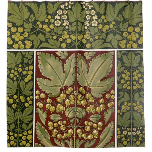 アンティーク葉柄シャワーカーテン シャワーカーテン (正面)