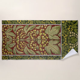 アンティーク葉柄ビーチタオル ビーチタオル