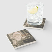 アンティーク蓄音機ヴィンテージ蓄音機テーマ ストーンコースター (横)