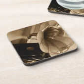 アンティーク蓄音機蓄音機音楽愛好家 コースター (左側)