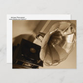 アンティーク蓄音機蓄音機音楽愛好家 ポストカード (正面/裏面)