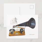 アンティーク蓄音機 ポストカード (正面/裏面)