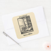 アンティーク蔵書票エッチングHenri Bacher Ex Libris スクエアシール (封筒)