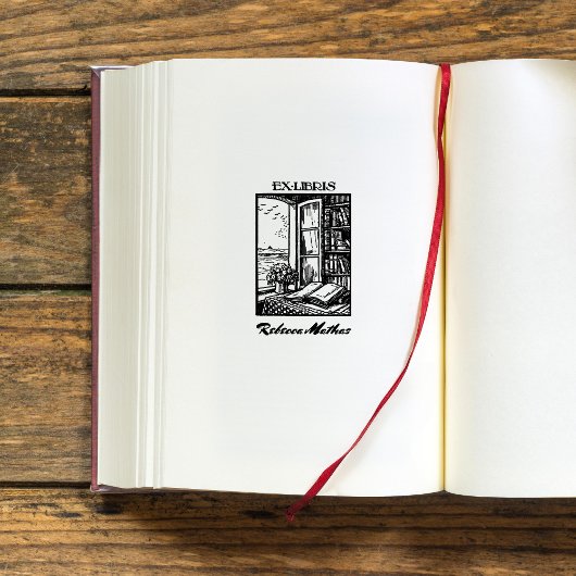 アンティーク蔵書票エッチングHenri Bacher Ex Libris ラバースタンプ