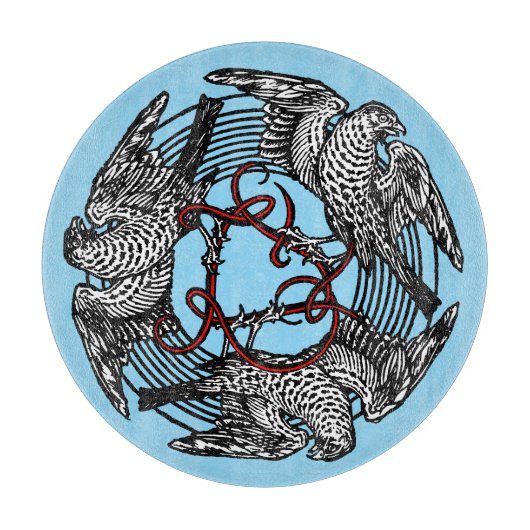 アンティーク蔵書票スリーホークスウィリアム・ド・モーガン カッティングボード (正面)