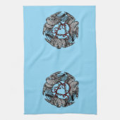 アンティーク蔵書票スリーホークスウィリアム・ド・モーガン キッチンタオル (縦)