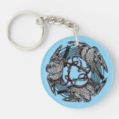 アンティーク蔵書票スリーホークスウィリアム・ド・モーガン キーホルダー (正面)