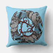 アンティーク蔵書票スリーホークスウィリアム・ド・モーガン クッション (裏面)