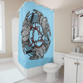 アンティーク蔵書票スリーホークスウィリアム・ド・モーガン シャワーカーテン (インサイチュ)