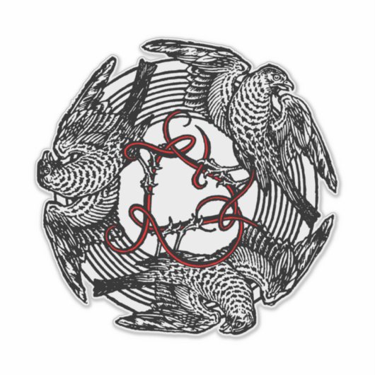 アンティーク蔵書票スリーホークスウィリアム・ド・モーガン シール (正面)