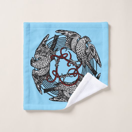 アンティーク蔵書票スリーホークスウィリアム・ド・モーガン バスタオルセット (ウォッシュタオル)