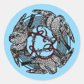 アンティーク蔵書票スリーホークスウィリアム・ド・モーガン ラウンドシール (正面)