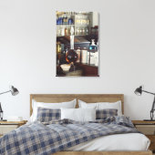 アンティーク薬局ボトル キャンバスプリント (インサイチュ (寝室))