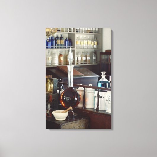 アンティーク薬局ボトル キャンバスプリント (正面)