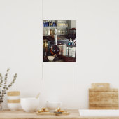 アンティーク薬局ボトル ポスター (キッチン)