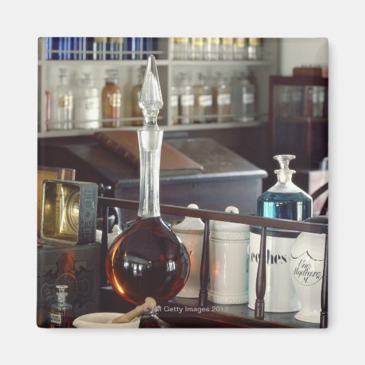 アンティーク薬局ボトル マグネット (正面)