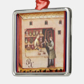 アンティーク薬局メディシン,ドラッグストア,パーチメント メタルオーナメント (左)