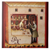 アンティーク薬局メディシン,ドラッグストア,モノグラム タイル (正面)