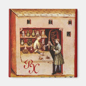 アンティーク薬局メディシン,ドラッグストア,モノグラム マグネット (正面)