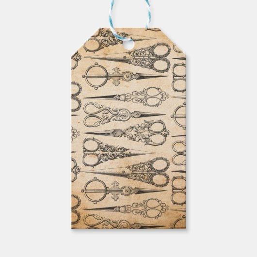アンティーク裁縫ハサミ スクラップブック ギフトタグ (正面)