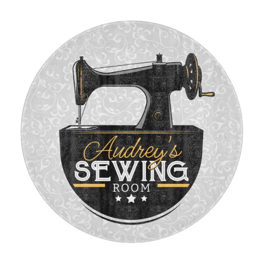 アンティーク裁縫マシンADD NAME Seamstress Tailor カッティングボード (正面)