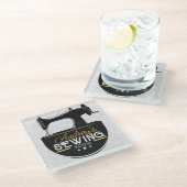 アンティーク裁縫マシンADD NAME Seamstress Tailor ガラスコースター (アングル)