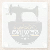 アンティーク裁縫マシンADD NAME Seamstress Tailor ガラスコースター (裏面)