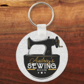 アンティーク裁縫マシンADD NAME Seamstress Tailor キーホルダー (正面)