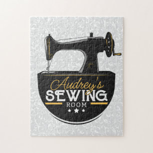 アンティーク裁縫マシンADD NAME Seamstress Tailor ジグソーパズル