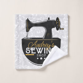 アンティーク裁縫マシンADD NAME Seamstress Tailor バスタオルセット
