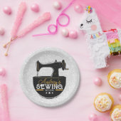 アンティーク裁縫マシンADD NAME Seamstress Tailor ペーパープレート (パーティー)
