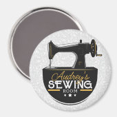 アンティーク裁縫マシンADD NAME Seamstress Tailor マグネット (正面/裏面)