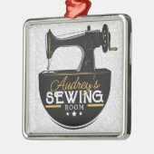 アンティーク裁縫マシンADD NAME Seamstress Tailor メタルオーナメント (左)