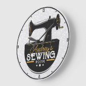 アンティーク裁縫マシンADD NAME Seamstress Tailor ラージ壁時計 (傾斜)