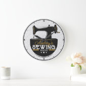 アンティーク裁縫マシンADD NAME Seamstress Tailor ラージ壁時計 (ホーム)