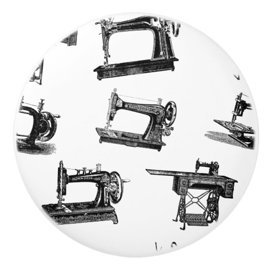 アンティーク裁縫機カスタムの背景色 セラミックノブ (正面)