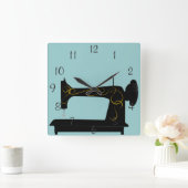 アンティーク裁縫機械壁時計 スクエア壁時計 (ホーム)