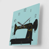 アンティーク裁縫機械壁時計 スクエア壁時計 (傾斜)