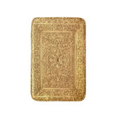 アンティーク装飾の金色の花柄 バスマット (正面縦)