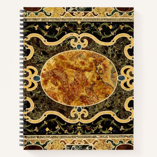 アンティーク装飾イタリアン宝石パターン ノートブック (正面)