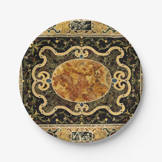 アンティーク装飾イタリアン宝石パターン ペーパープレート (正面)