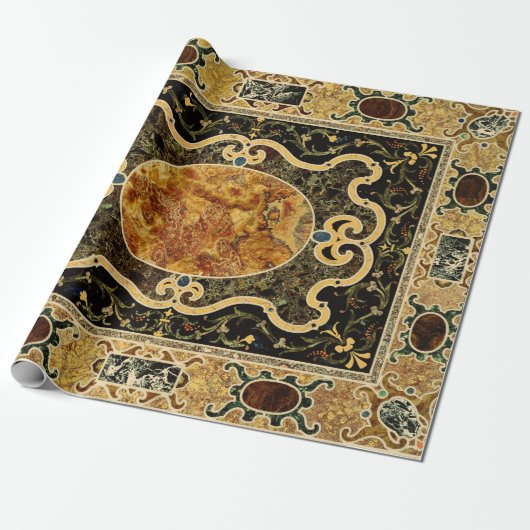 アンティーク装飾イタリアン宝石パターン ラッピングペーパー (アンロールド)