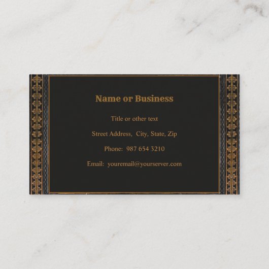 アンティーク装飾スタイルとイニシャル 名刺 (裏面)