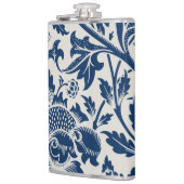 アンティーク装飾フローラホワイトon navy フラスク (左)