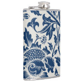 アンティーク装飾フローラホワイトon navy フラスク (右)