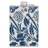 アンティーク装飾フローラホワイトon navy フラスク (裏面)