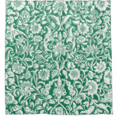 アンティーク装飾フローラ白の宝石の緑 シャワーカーテン (正面)